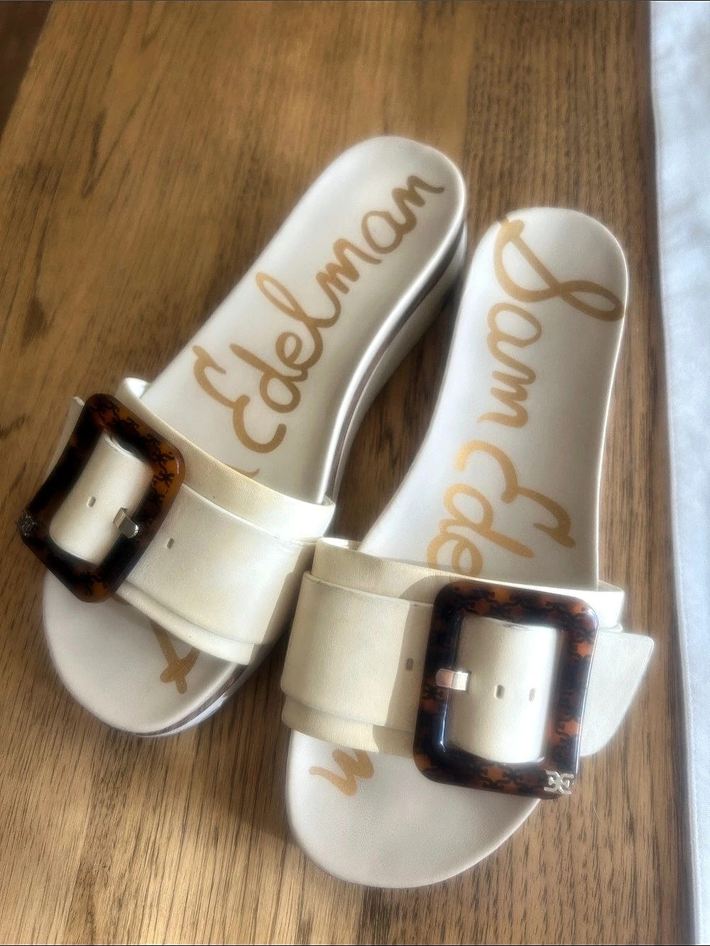 Eden Buckle Platform Sandals in Cream